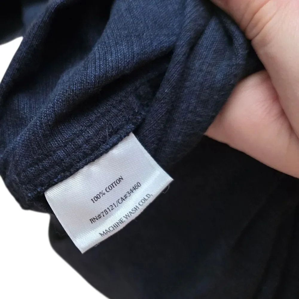 Eileen Fisher Navy Wide Leg Cotton Pants S
